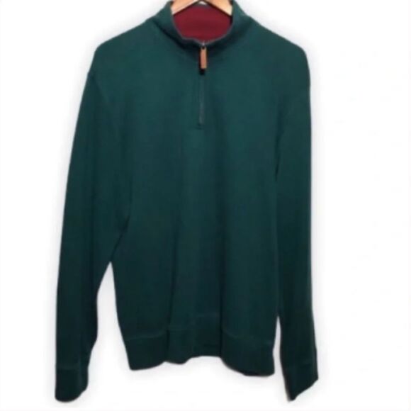 Men’s Lands End Green 1/4 Zip Pullover Jacket - Picture 1 of 5